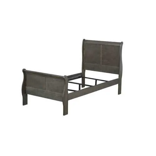 56" X 85" X 47" Dark Gray Wood Full Bed