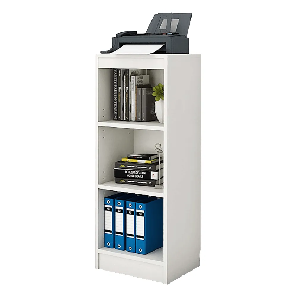 Alpha Printer Stand Modern Shelves, 42" Tower ,Trendy Frosty White Finish