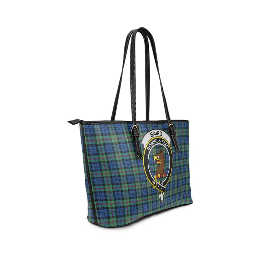 Baird Ancient Tartan Leather Tote Bag with Family Crest