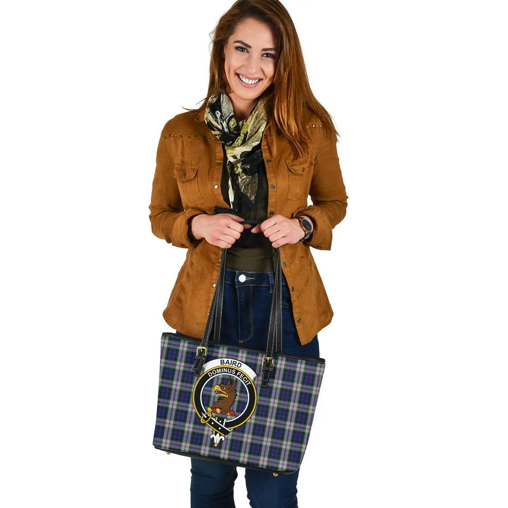 Baird Dress Tartan Leather Tote Bag with Family Crest