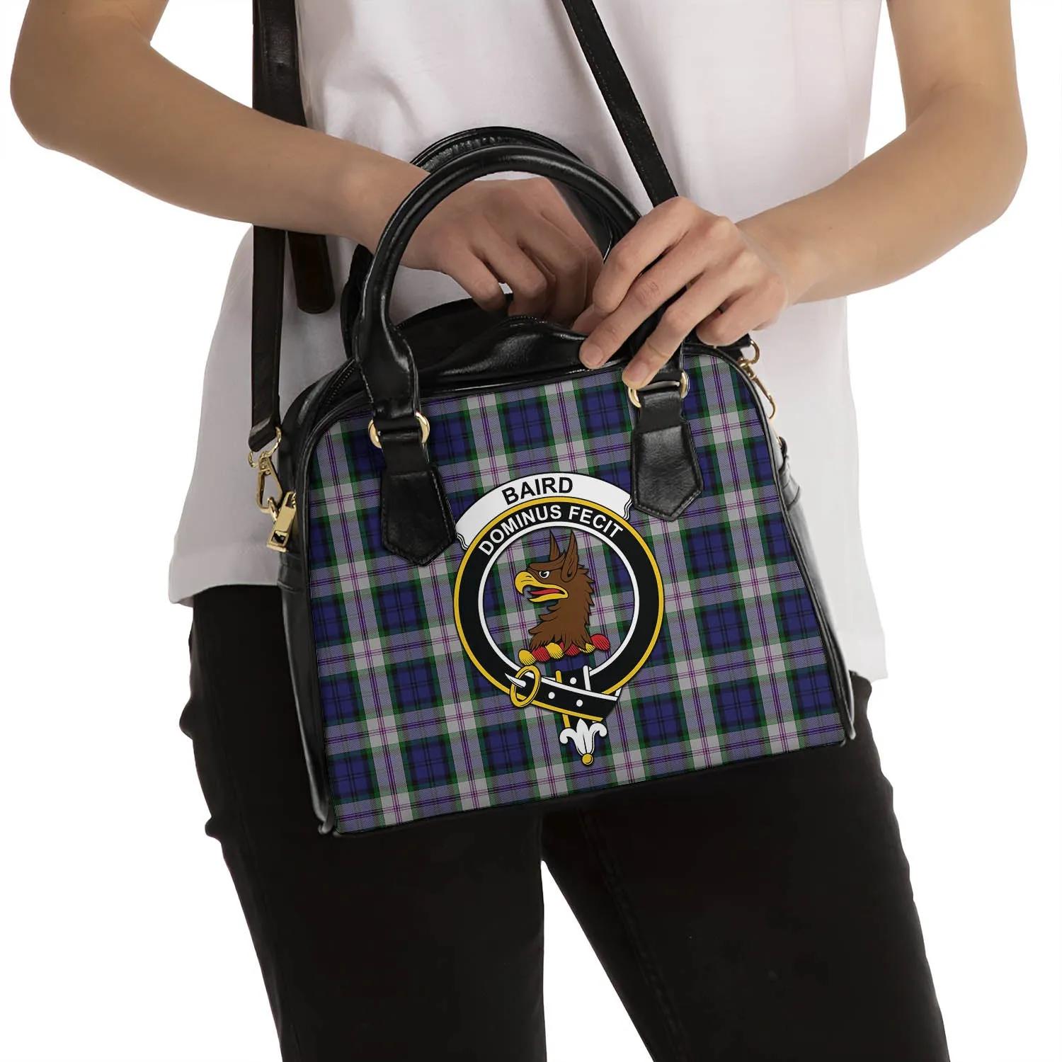 Baird Dress Tartan Shoulder Handbags with Family Crest