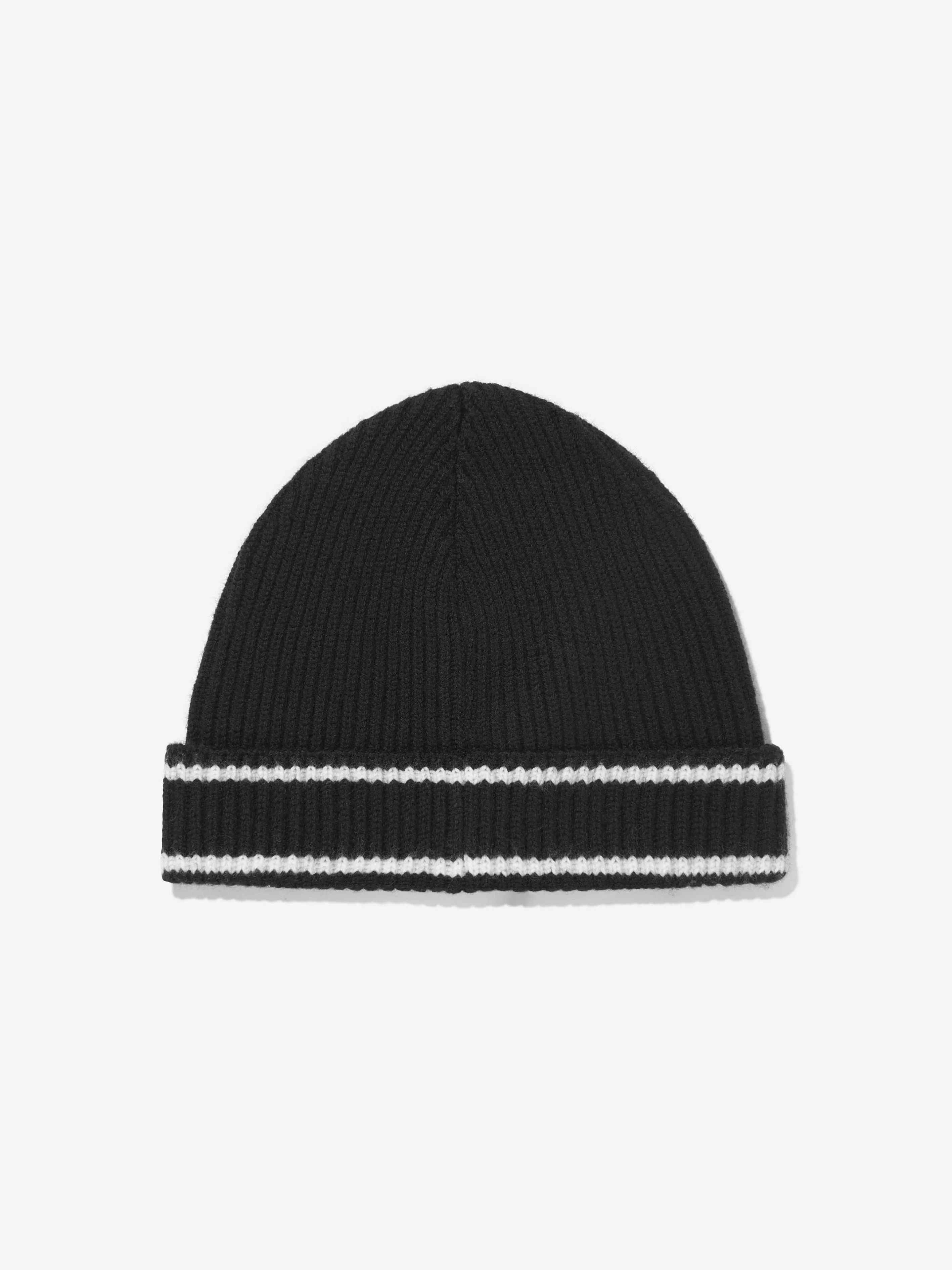 Balmain Kids Knitted Beanie Hat in Black