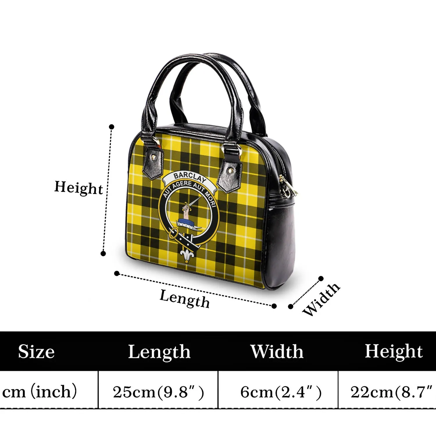 Barclay Dress Modern Tartan Shoulder Handbags with Family Crest