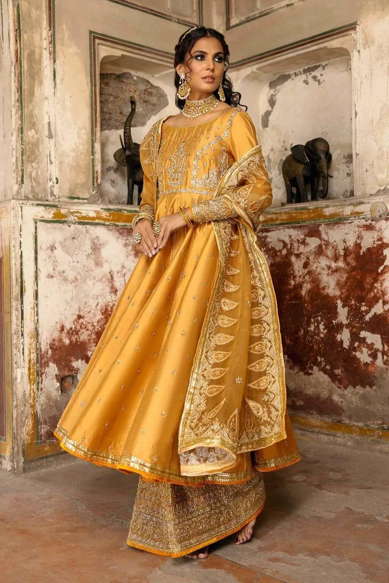 Basit Sipra - NAAZI - Silk & Organza - mustard yellow - 3 Piece