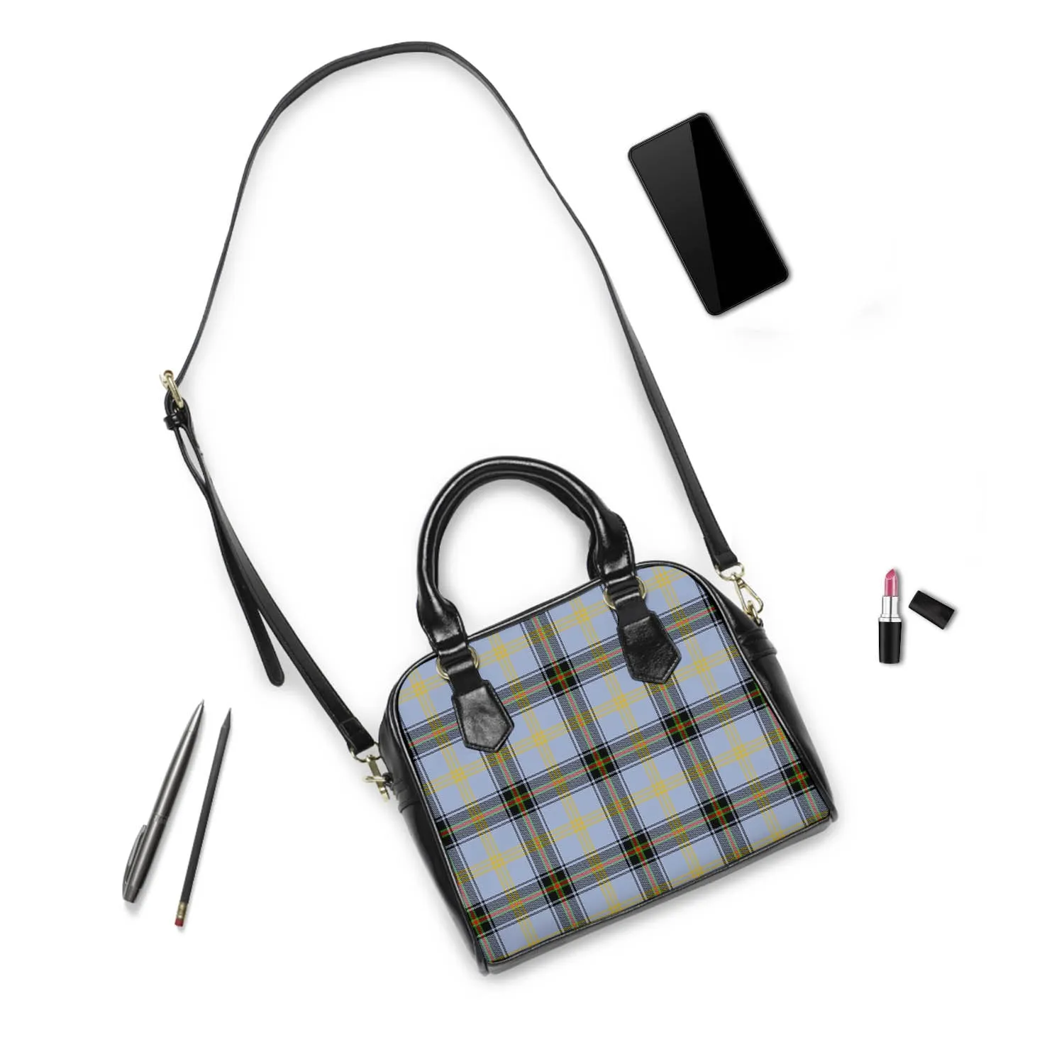 Bell Tartan Shoulder Handbags