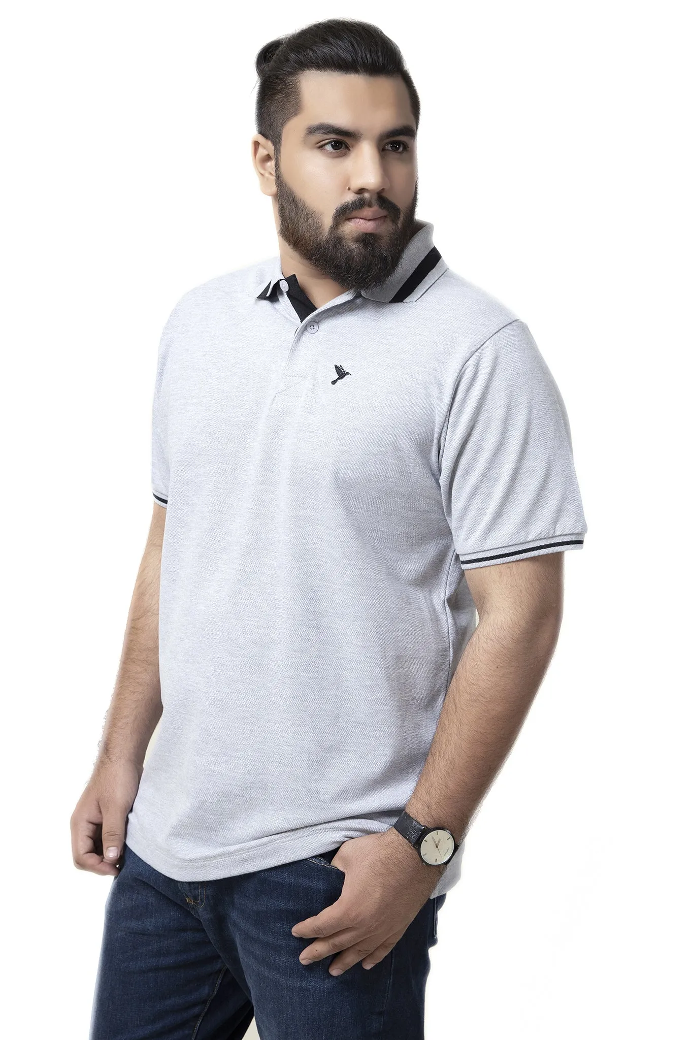 Bird Grey Polo (PLUS SIZE)