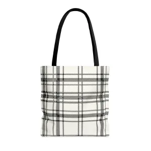 Black & White Plaid Tote Bag