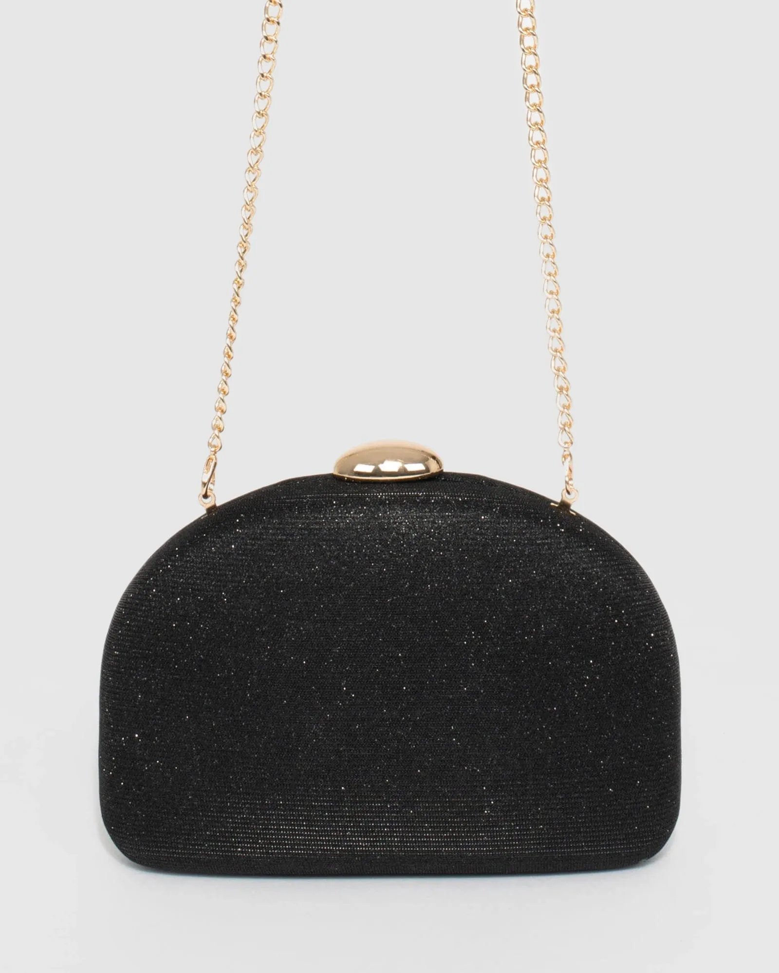 Black Mia Glitter Clutch Bag