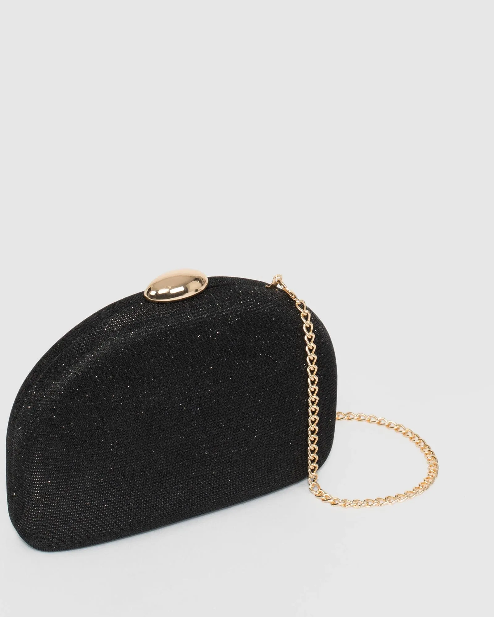 Black Mia Glitter Clutch Bag