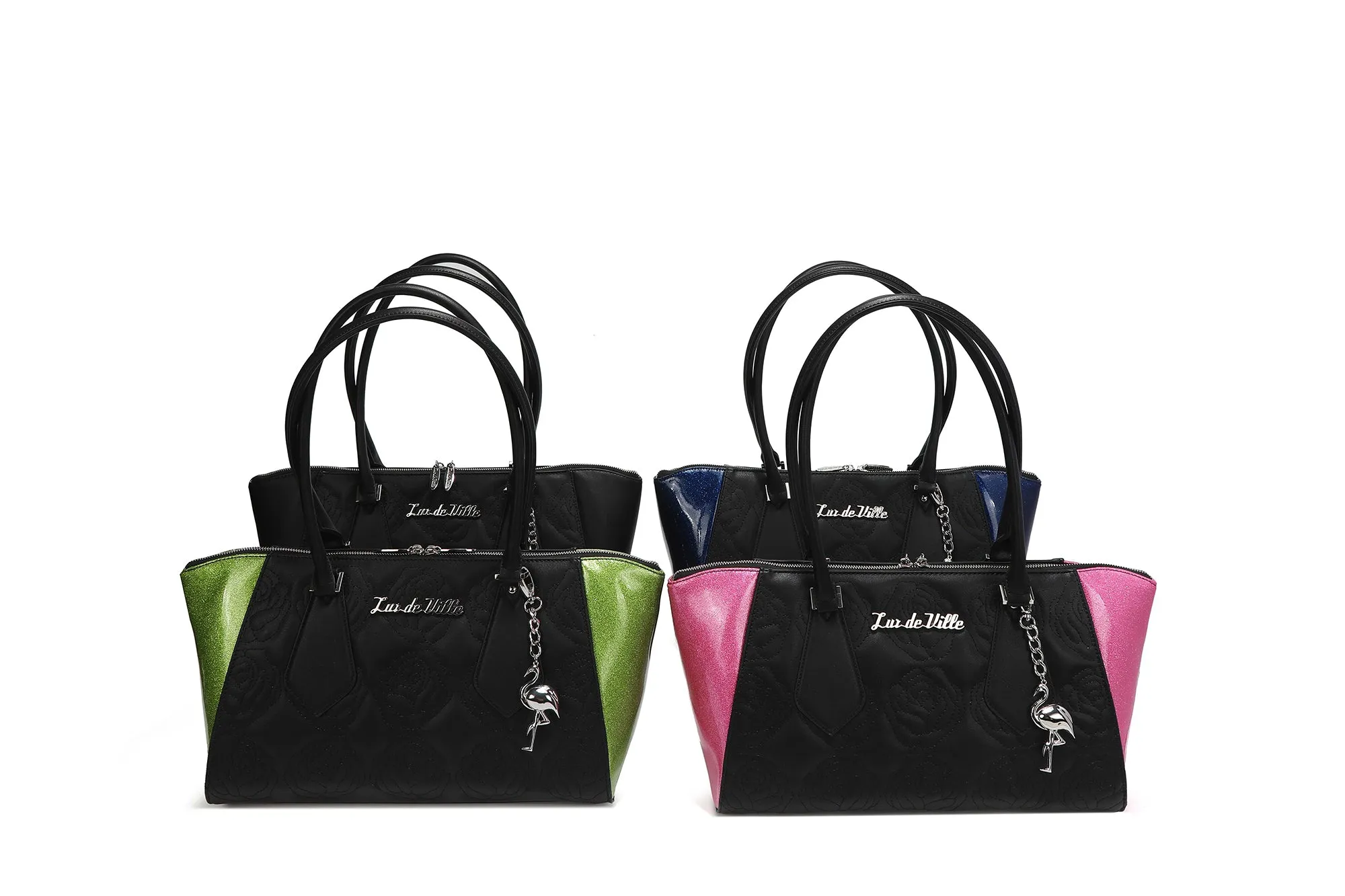 Black with Envy Green Sparkle Safari Tote