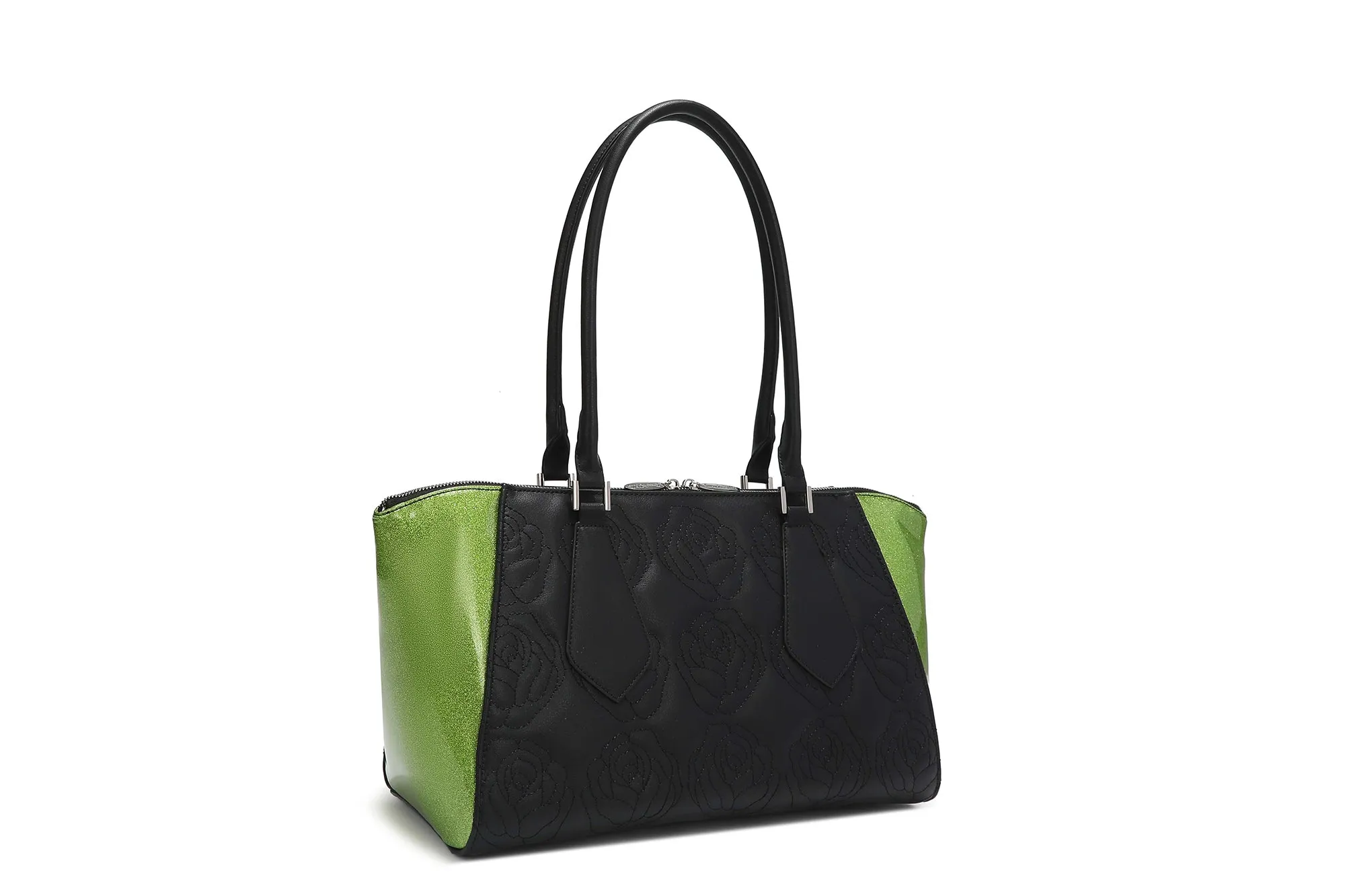 Black with Envy Green Sparkle Safari Tote