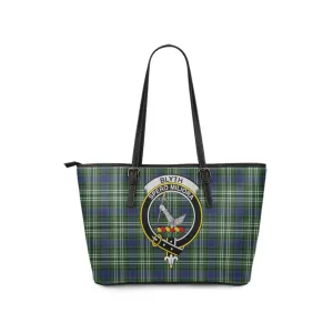 Blyth Tartan Leather Tote Bag with Family Crest