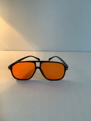 BOBBI retro aviator frames with orange lens