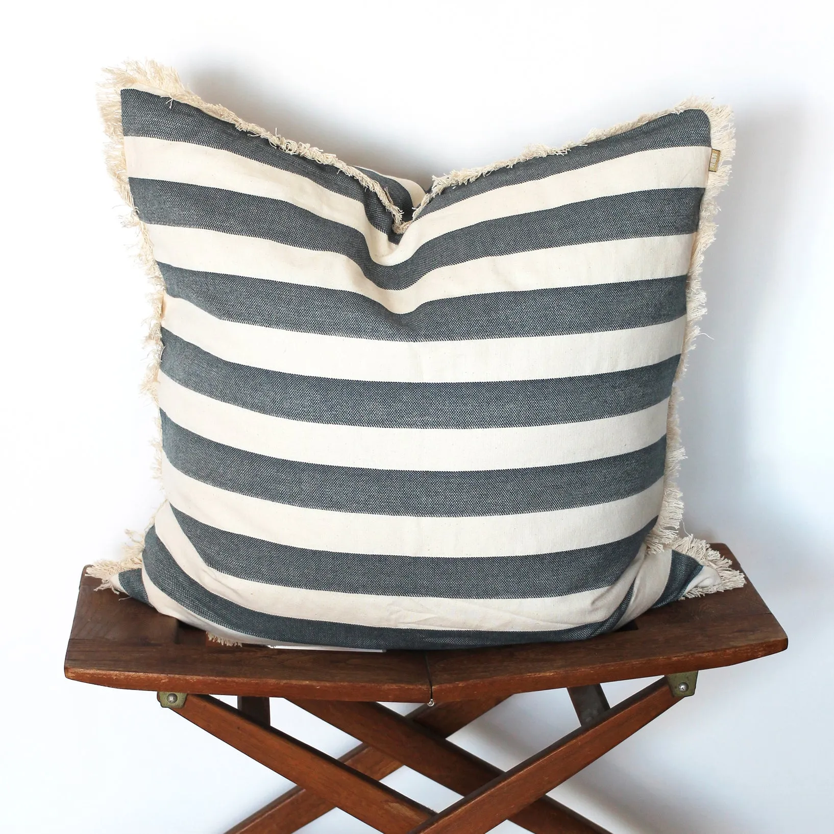 Bold Stripe Cushion | Dark Slate