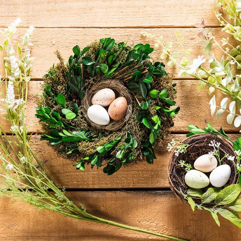 Boxwood Nest with Eggs