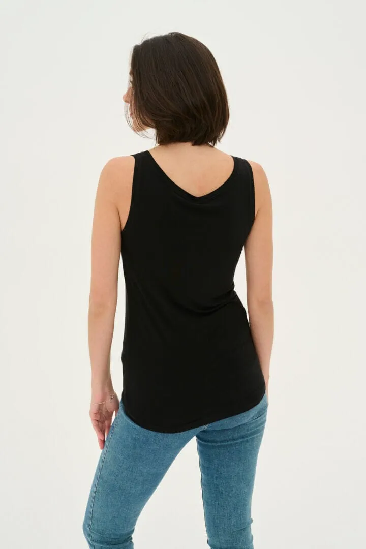 CLASSIC BLACK V NECK TANK