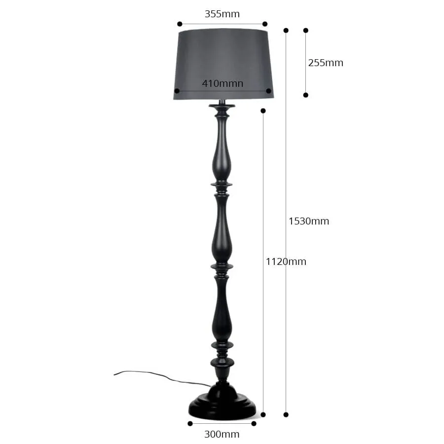 Classic Style Floor Lamp Black 153cm