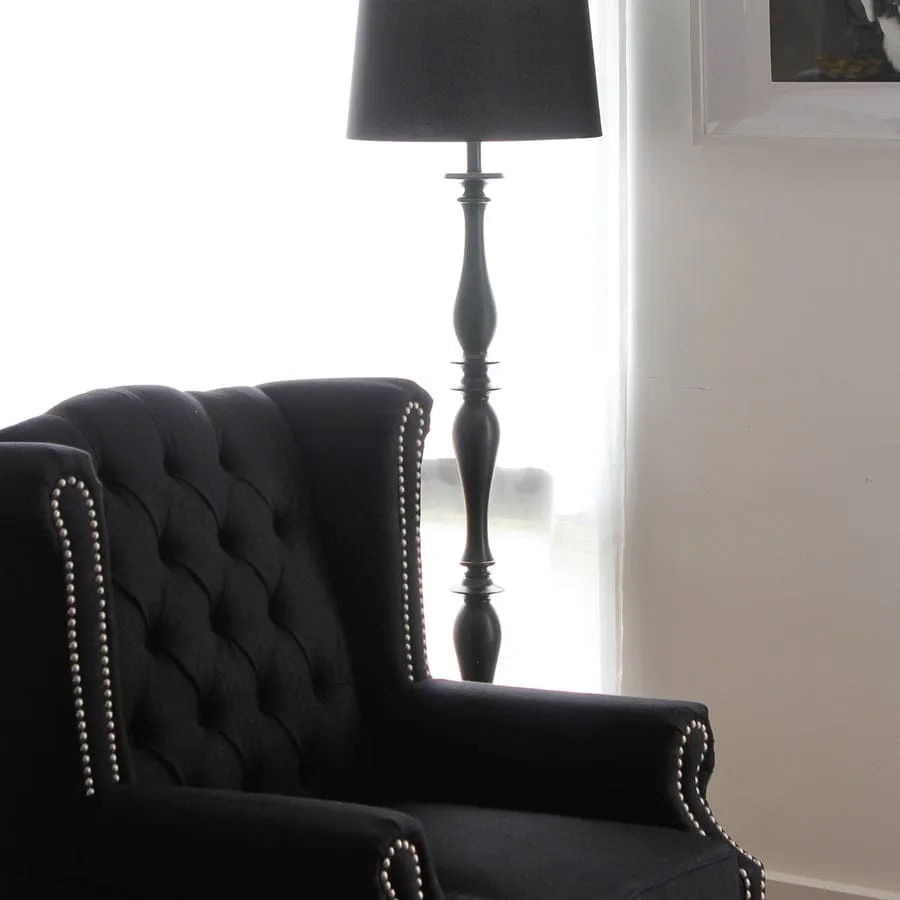 Classic Style Floor Lamp Black 153cm