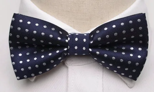 Classy Men Blue Polka Dot Bow Tie