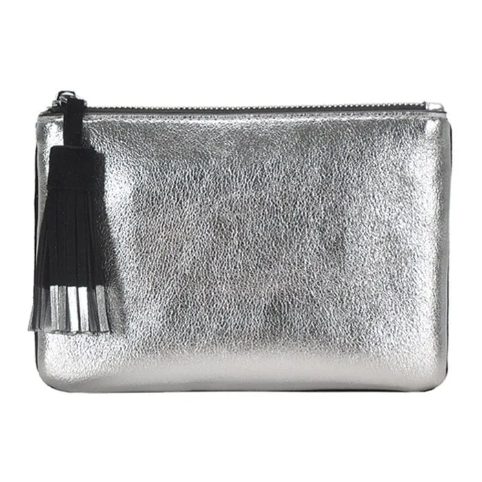 CLS82208 Metallic Pouch With Suede Tassel