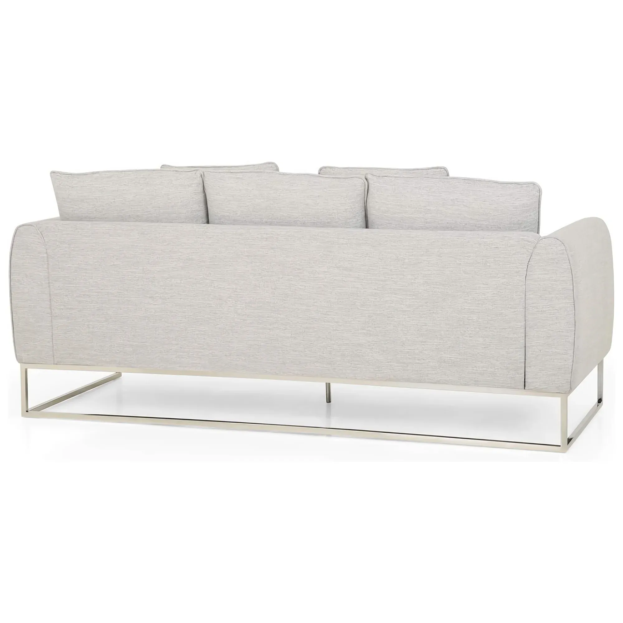 Comfortable and Stylish 82.75" Gray Fabric 2-Seater Sofa with Silver Legs and Soft Upholstery, Extra Deep Seats