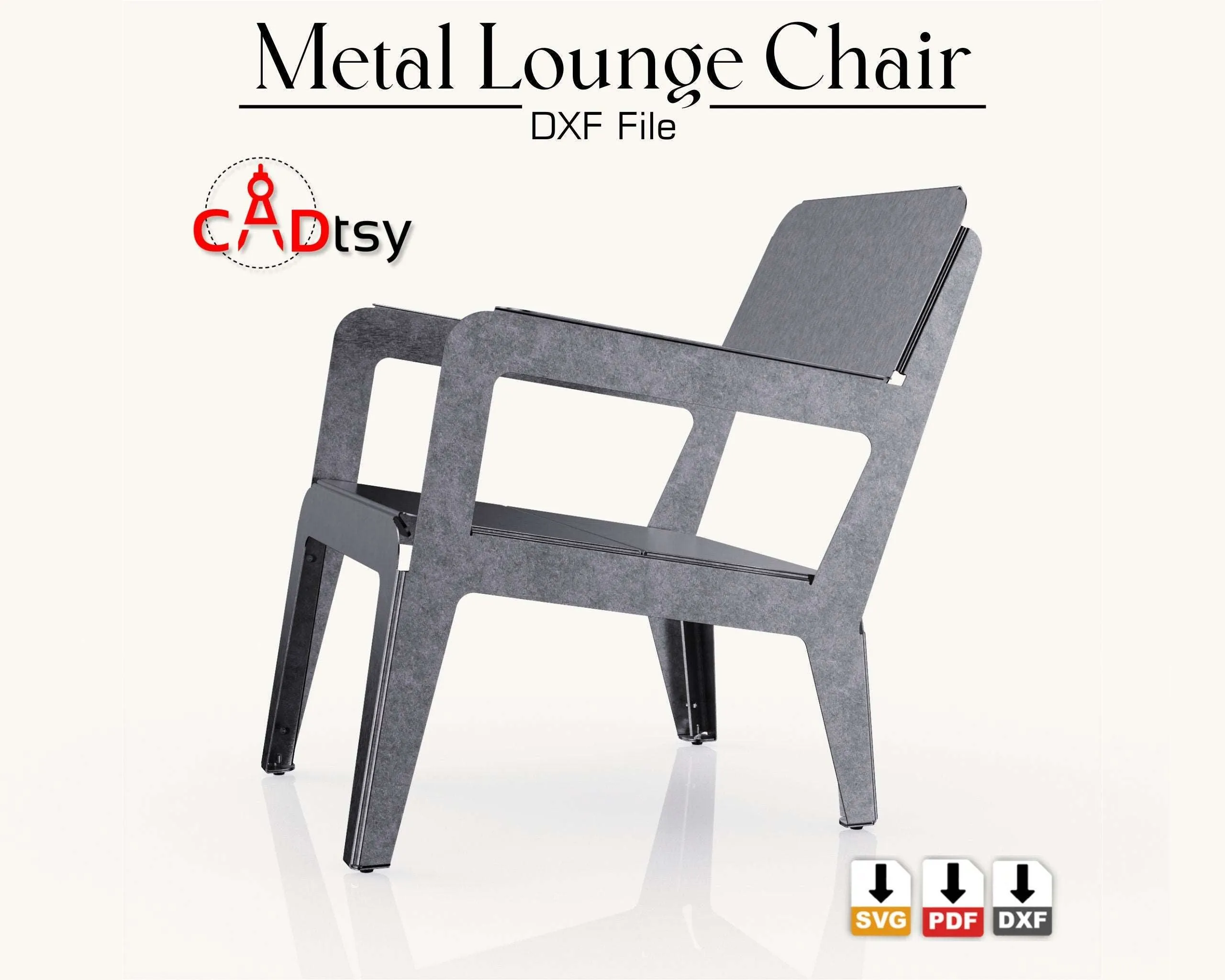 Contemporary Metal Lounge Chair - CNC Laser/Plasma DXF/SVG Cutting Files