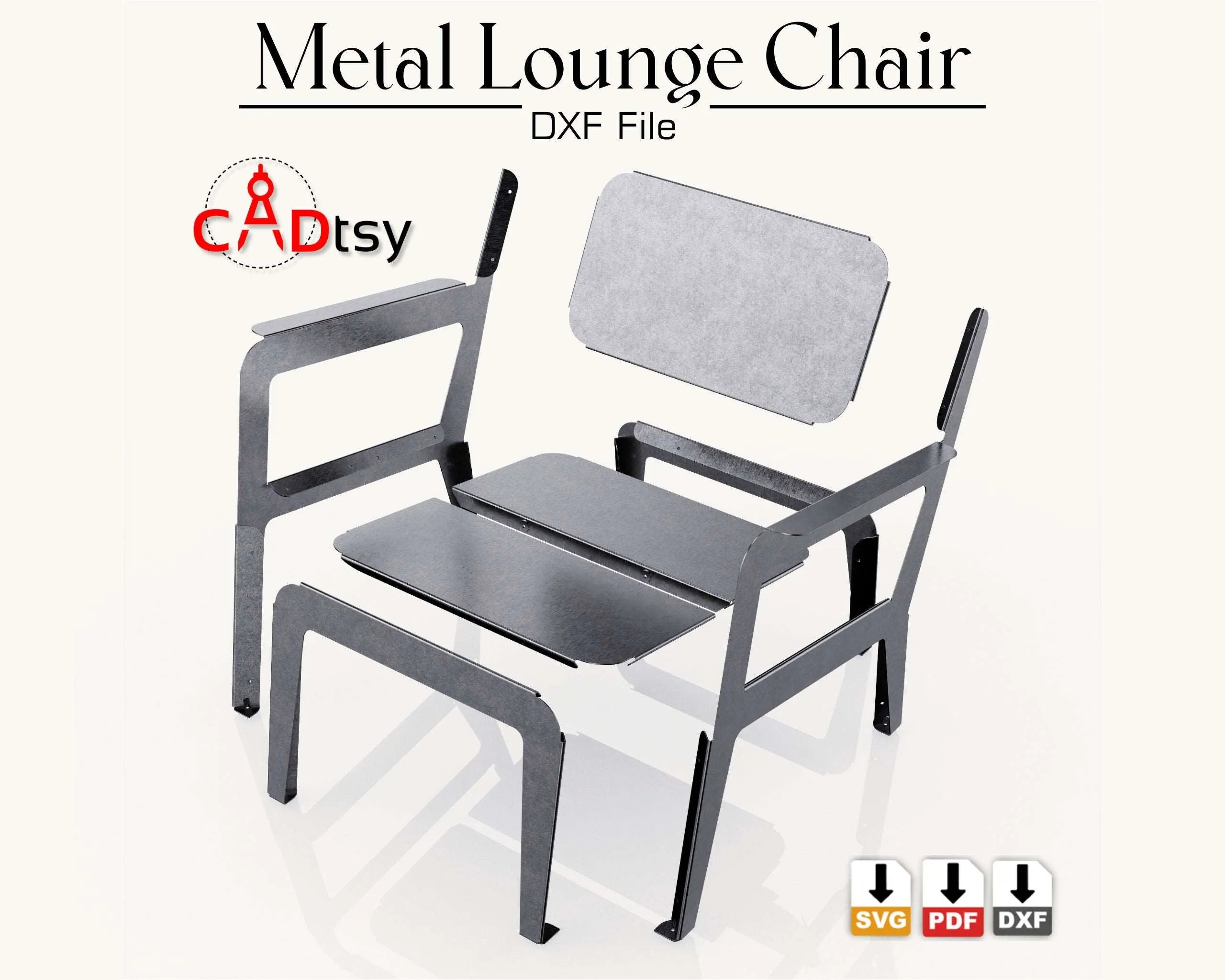 Contemporary Metal Lounge Chair - CNC Laser/Plasma DXF/SVG Cutting Files