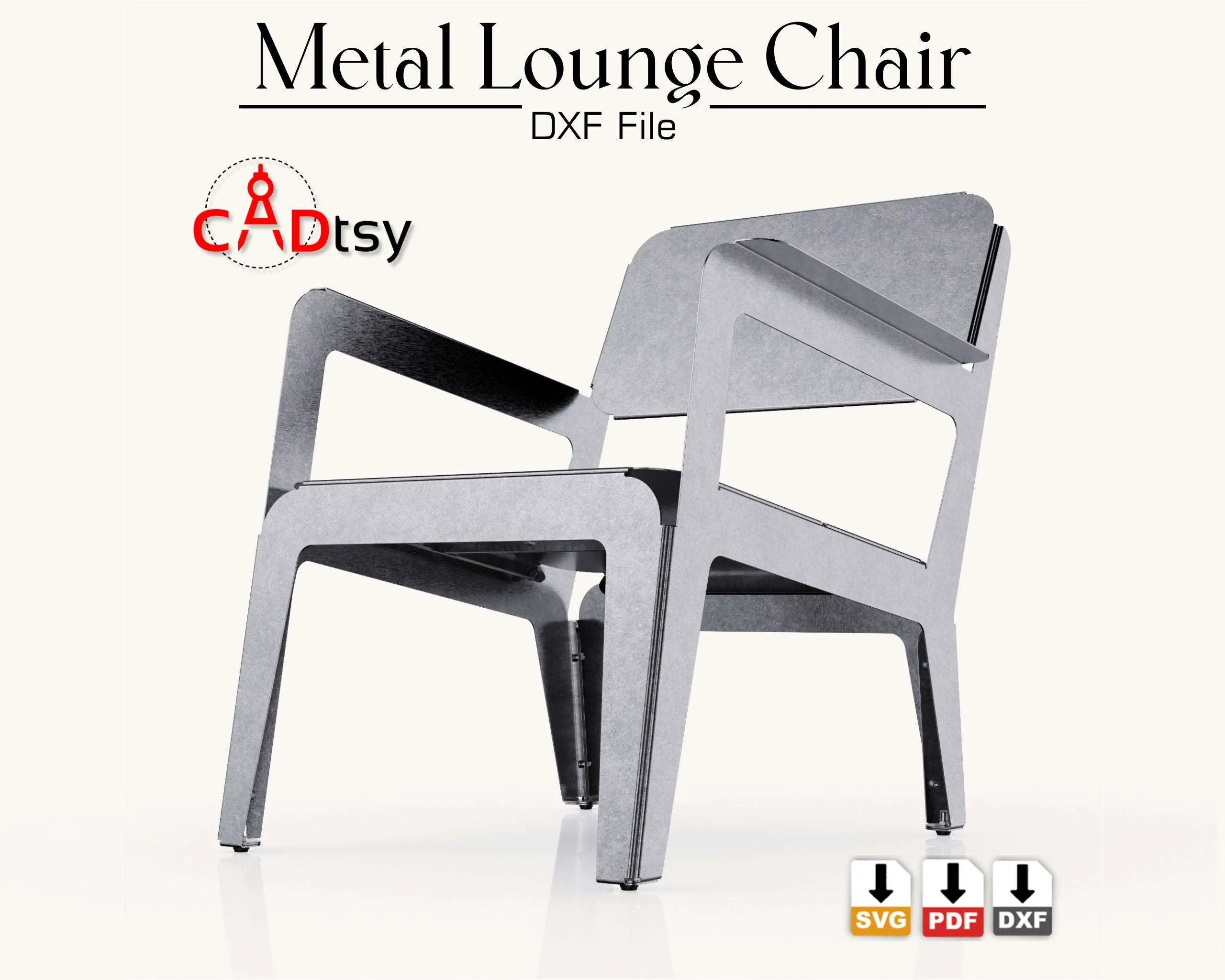 Contemporary Metal Lounge Chair - CNC Laser/Plasma DXF/SVG Cutting Files