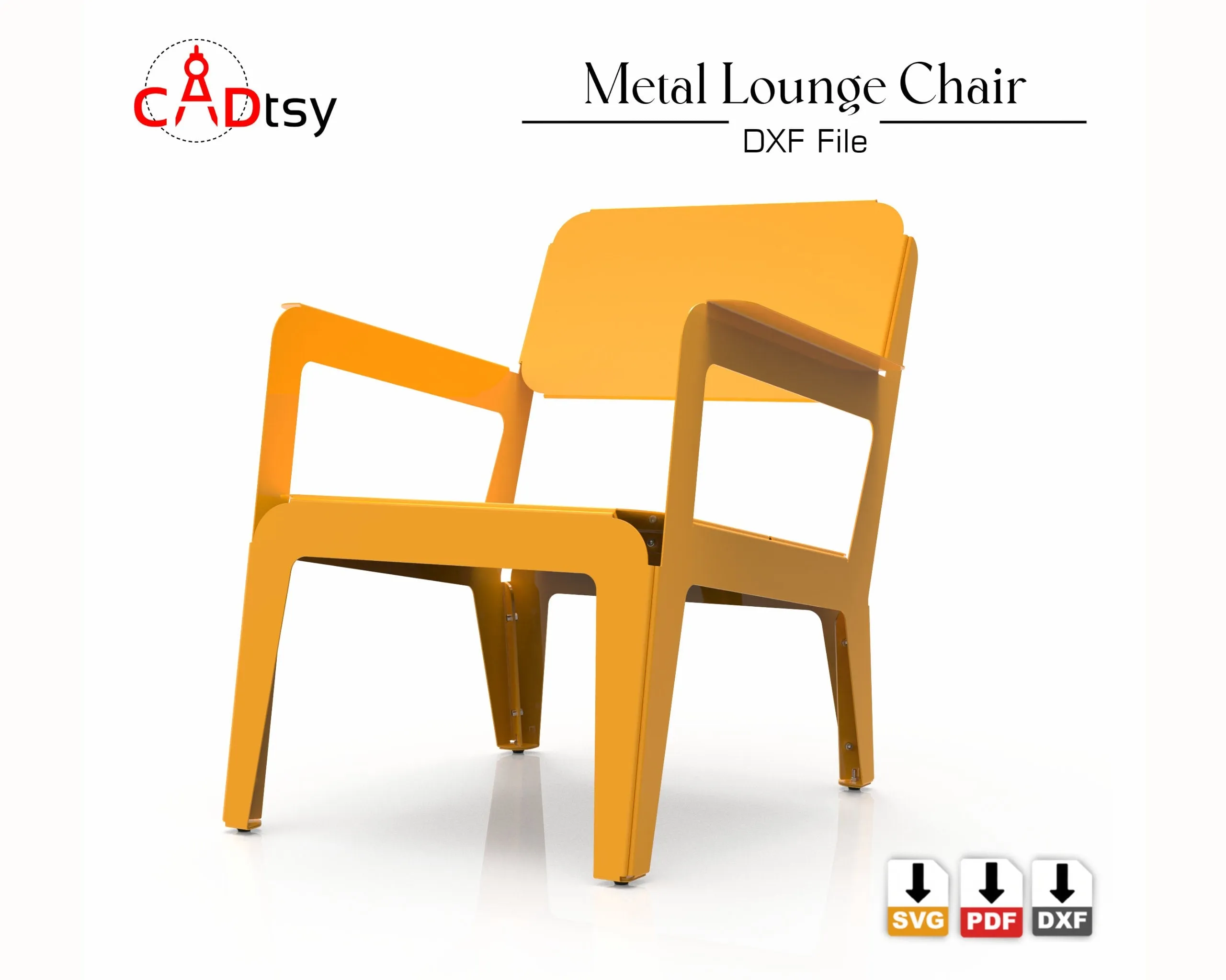 Contemporary Metal Lounge Chair - CNC Laser/Plasma DXF/SVG Cutting Files