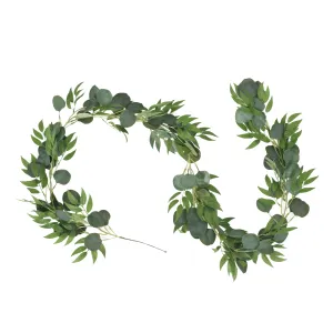 Cragin 6.5-foot Eucalyptus Vine Artificial Silk Garland, Green