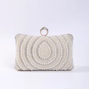 Dani Ivory Pearl Evening Clutch Bag - Gold