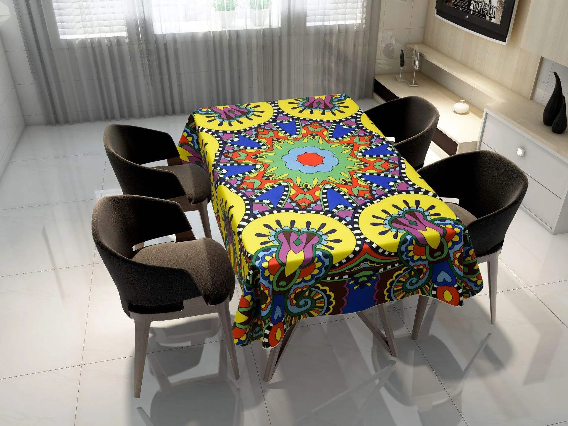 Digital printed tablecloth