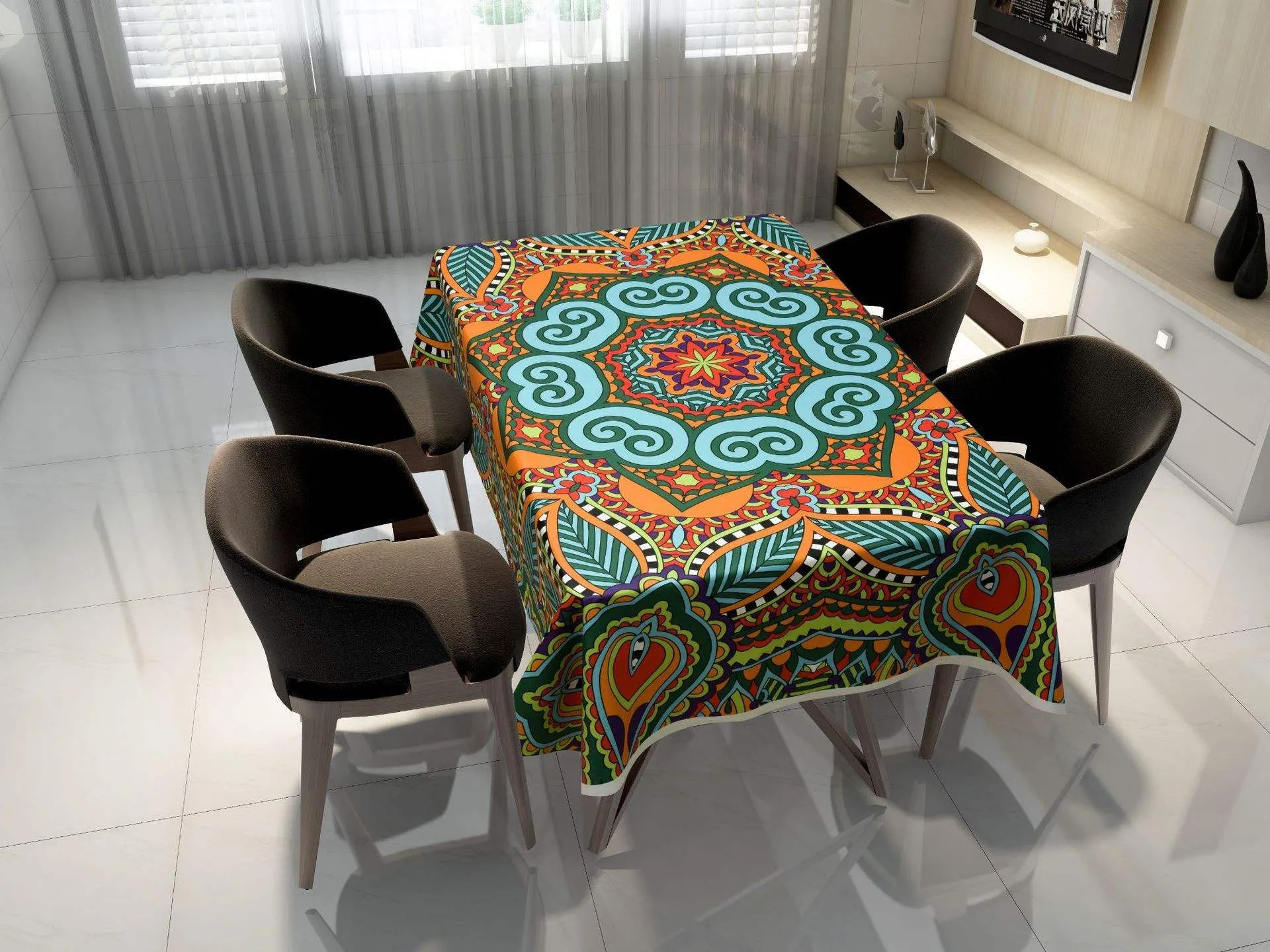 Digital printed tablecloth