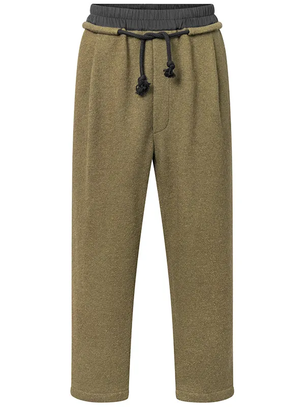 Dylan Wool Pants - Olive Green