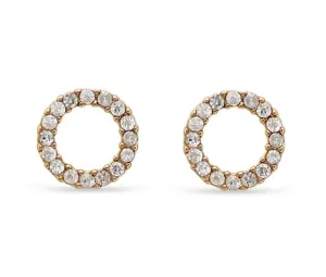 Ear Sense Earring CH263 Small Rose Gold Crystal Circle Stud Earrings