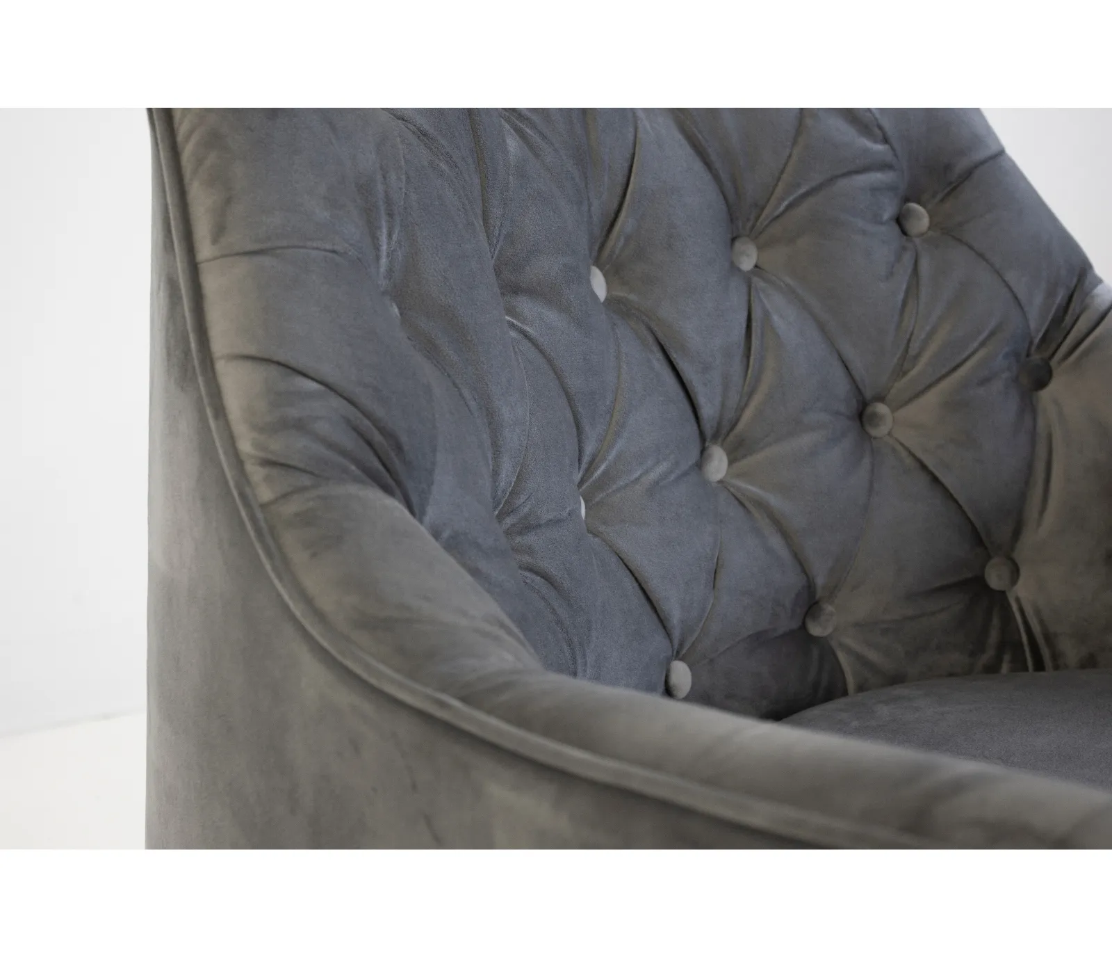 Ellington Accent Chair - Pewter Velvet Fabric