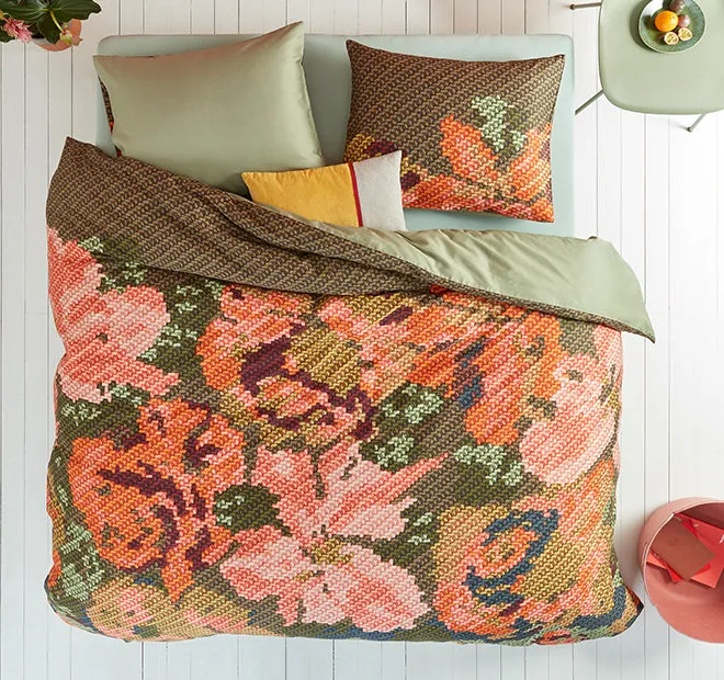 Embroidered Flower Quilt Cover Set Range Multi