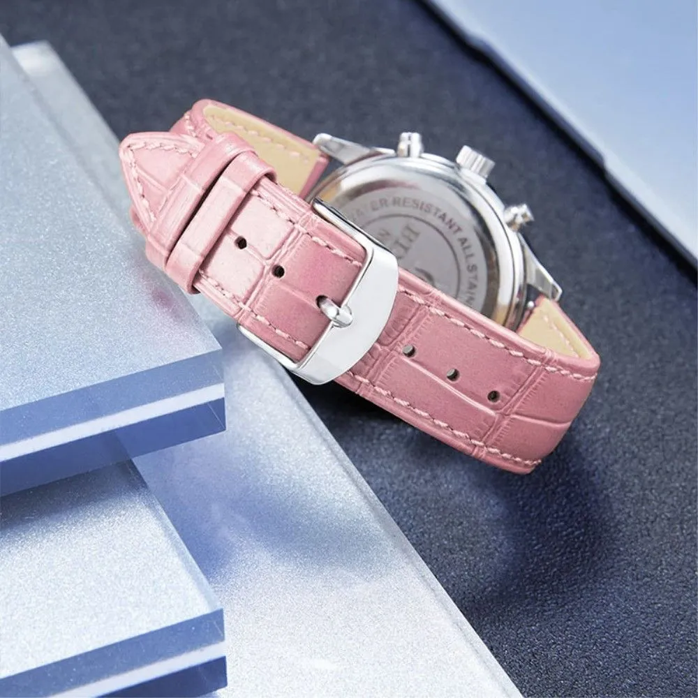 Garmin Vivoactive 4 crocodile pattern leather watch strap - Pink