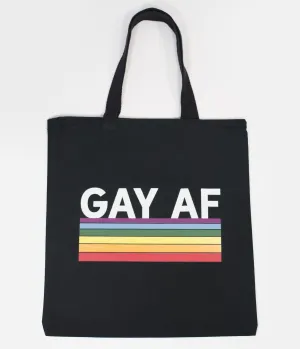 Gay AF Rainbow Canvas Tote