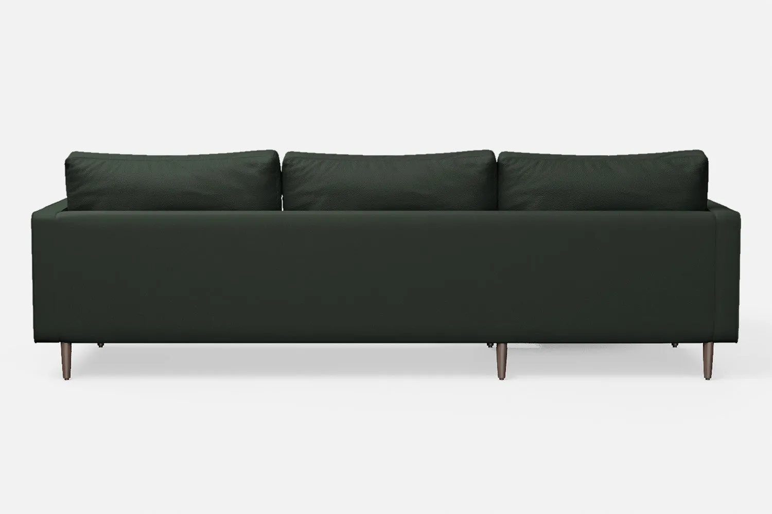 Gela 3 Seater Left Hand Facing Chaise Lounge Corner Sofa Green Leather