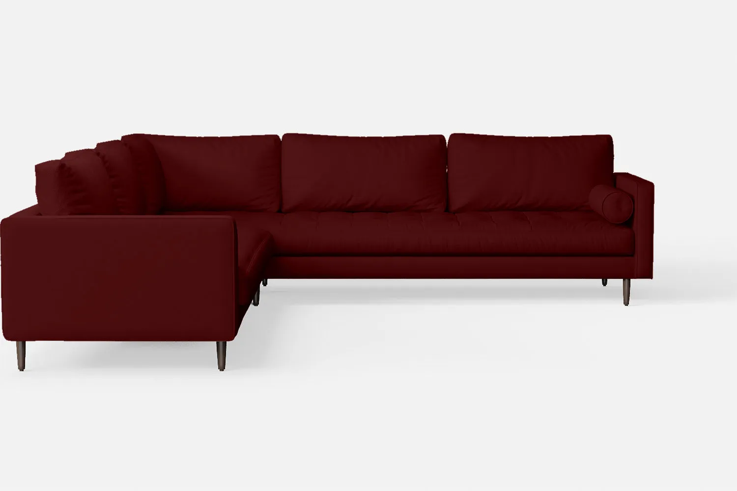 Gela 5 Seater Corner Sofa Red Leather