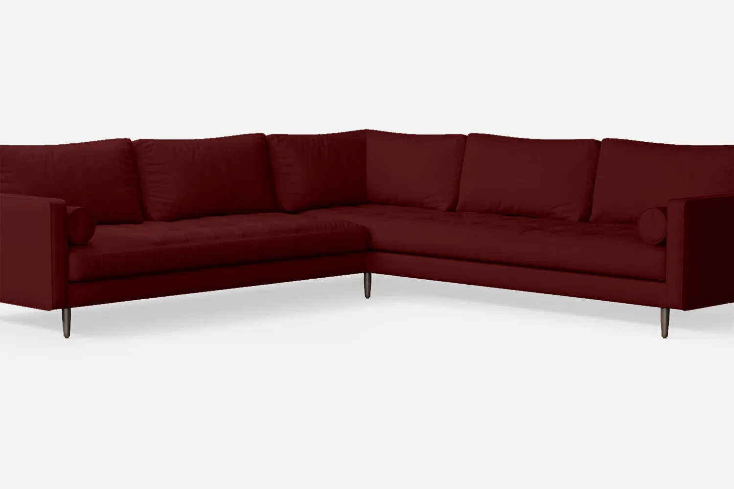 Gela 5 Seater Corner Sofa Red Leather