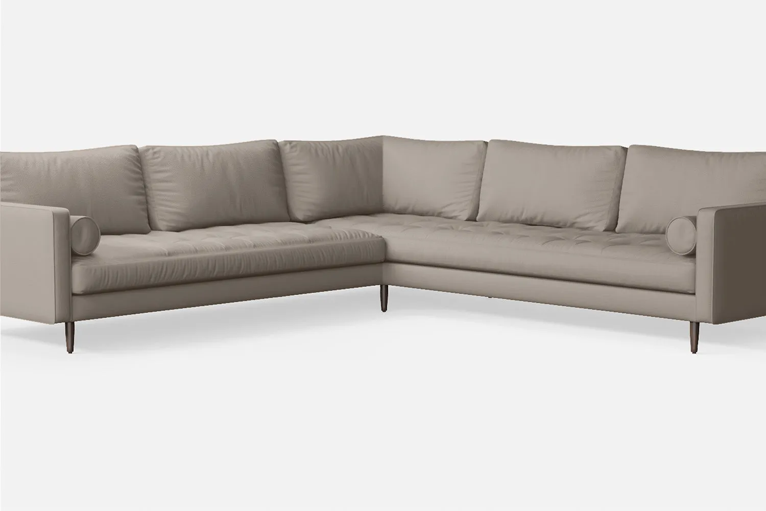 Gela 5 Seater Corner Sofa Sand Leather