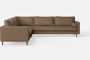 Gela 5 Seater Corner Sofa Stone Leather