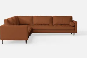 Gela 5 Seater Corner Sofa Tan Brown Leather