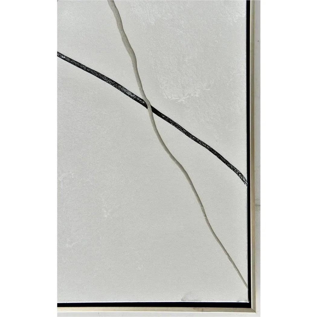 Gold Stone II Abstract Modern Black and Grey Painting on Canvas