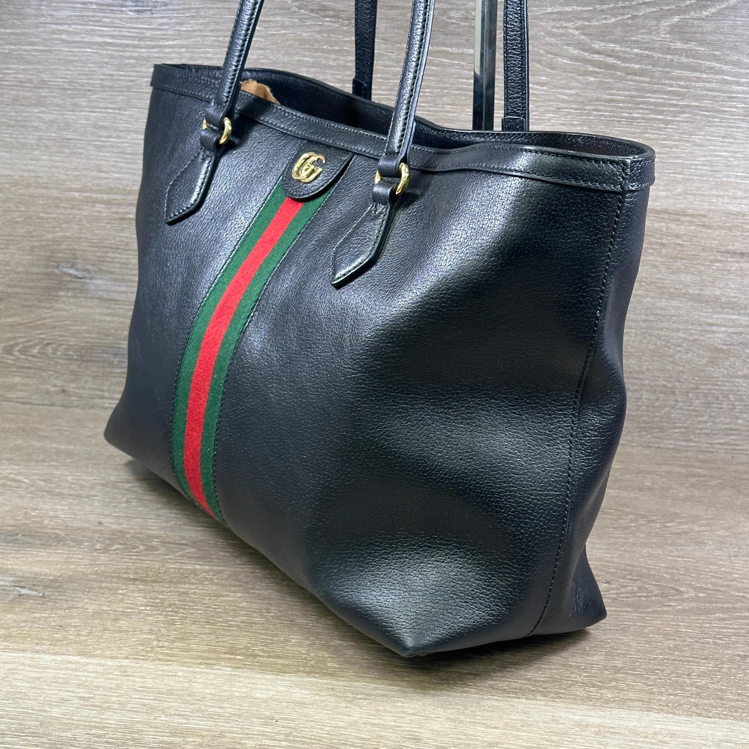 Gucci Ophidia Black Leather Tote - Medium