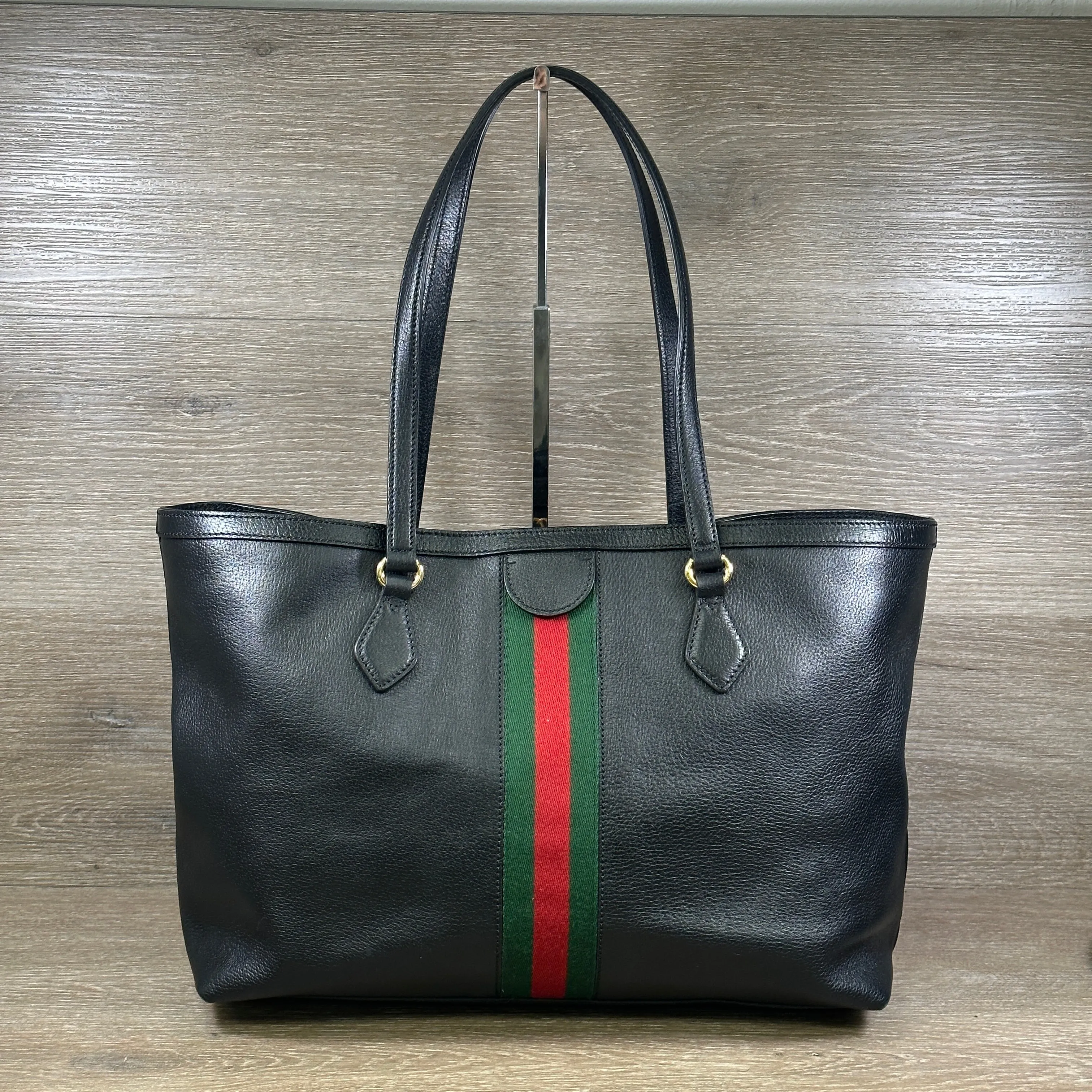 Gucci Ophidia Black Leather Tote - Medium