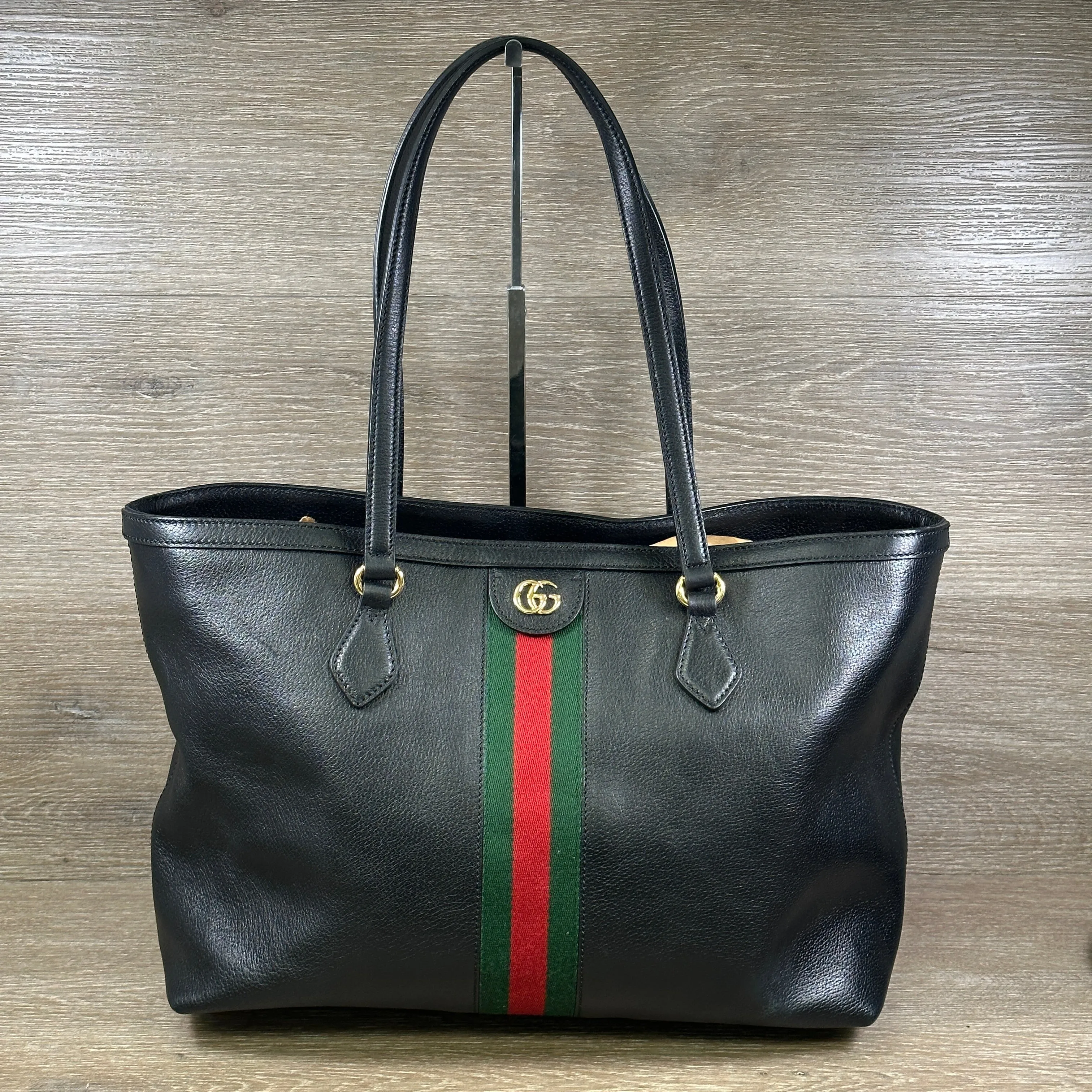 Gucci Ophidia Black Leather Tote - Medium