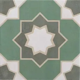 Kadakoy Olive Green Patterned Tiles 33cm x 33cm